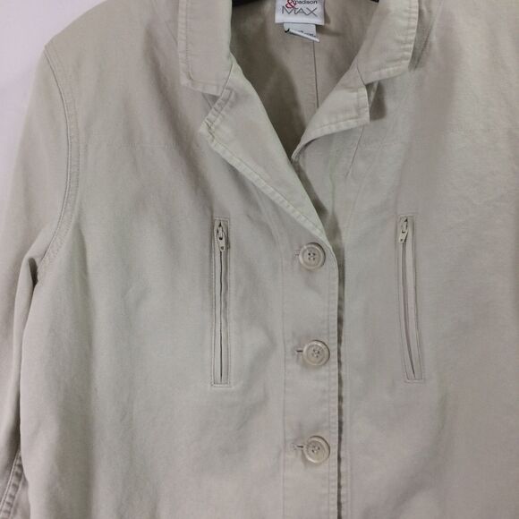 Madison & Max Vintage Casual Jacket Button Front Zipper Pockets Lightweight 12 - Picture 3 of 4